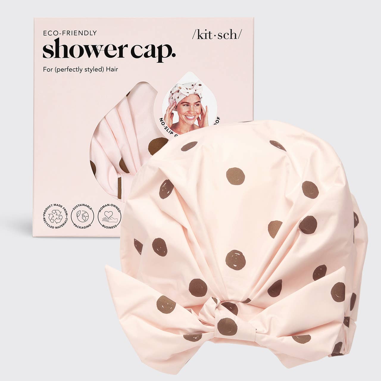 Blush Dot Kitsch Shower Cap - FINAL SALE