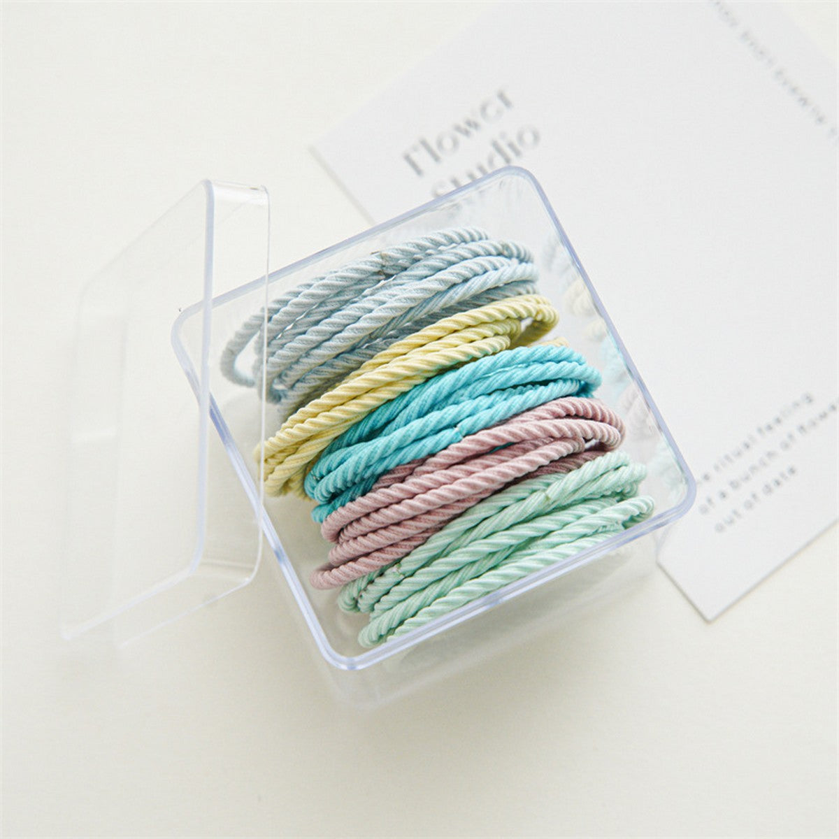 50 Pastel Twisted Simple Hair Ties