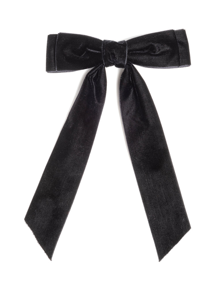 Velvet Bow Clip Black