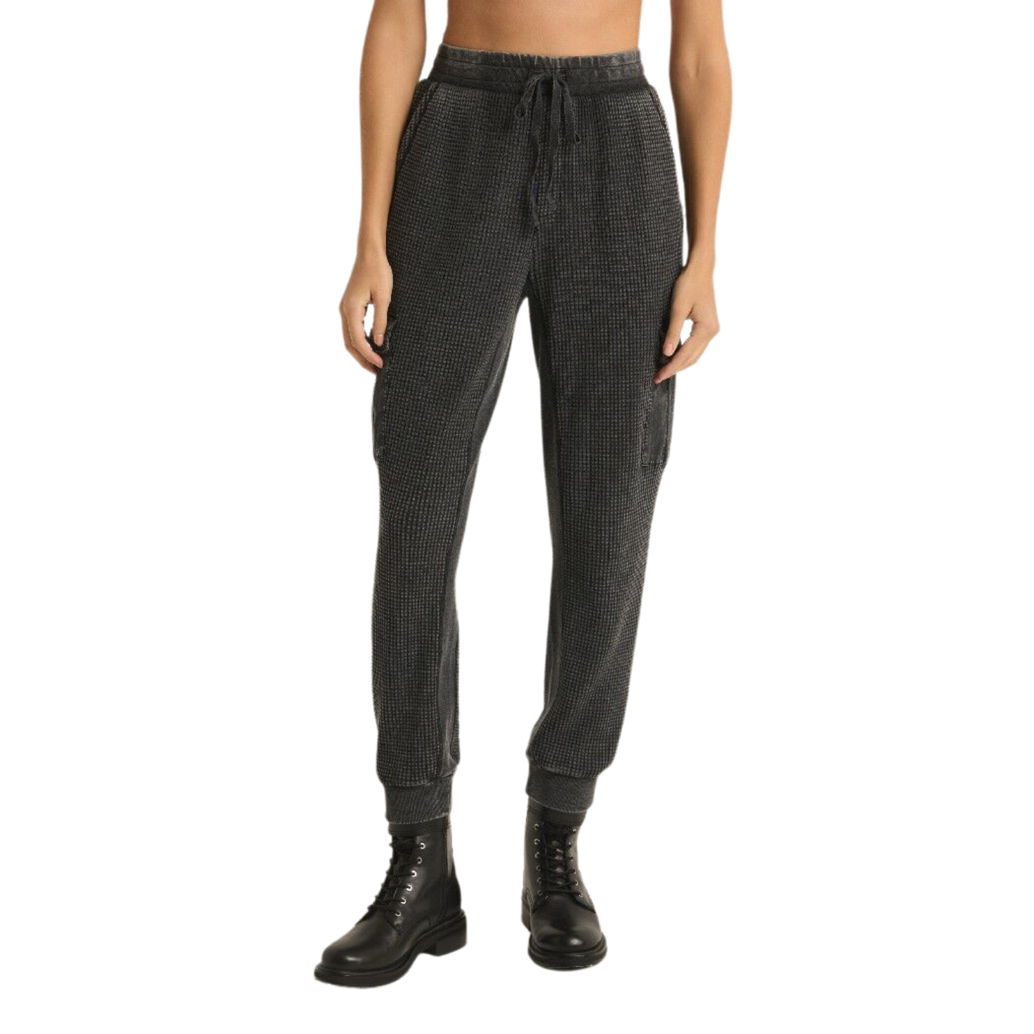 Niles Black Waffle Cargo Pant