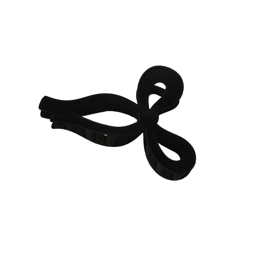 Black Retro Velvet Bow Hair Claw Clip