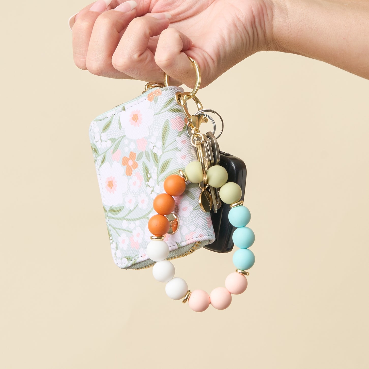 Hands-Free Keychain Wristlet - Happy Place