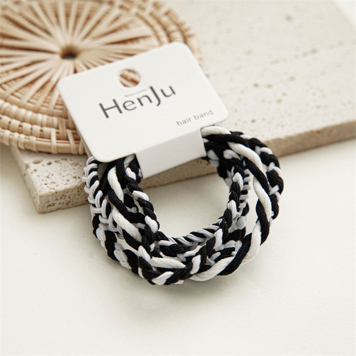 Black & White 4 Piece Hair Ties