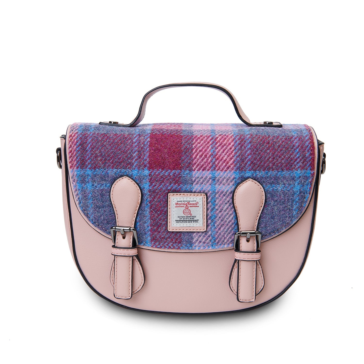 The Medium Cobble Satchel - Pink & Blue Tartan