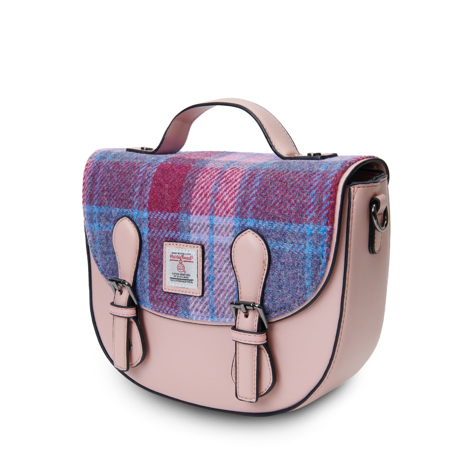 The Medium Cobble Satchel - Pink & Blue Tartan