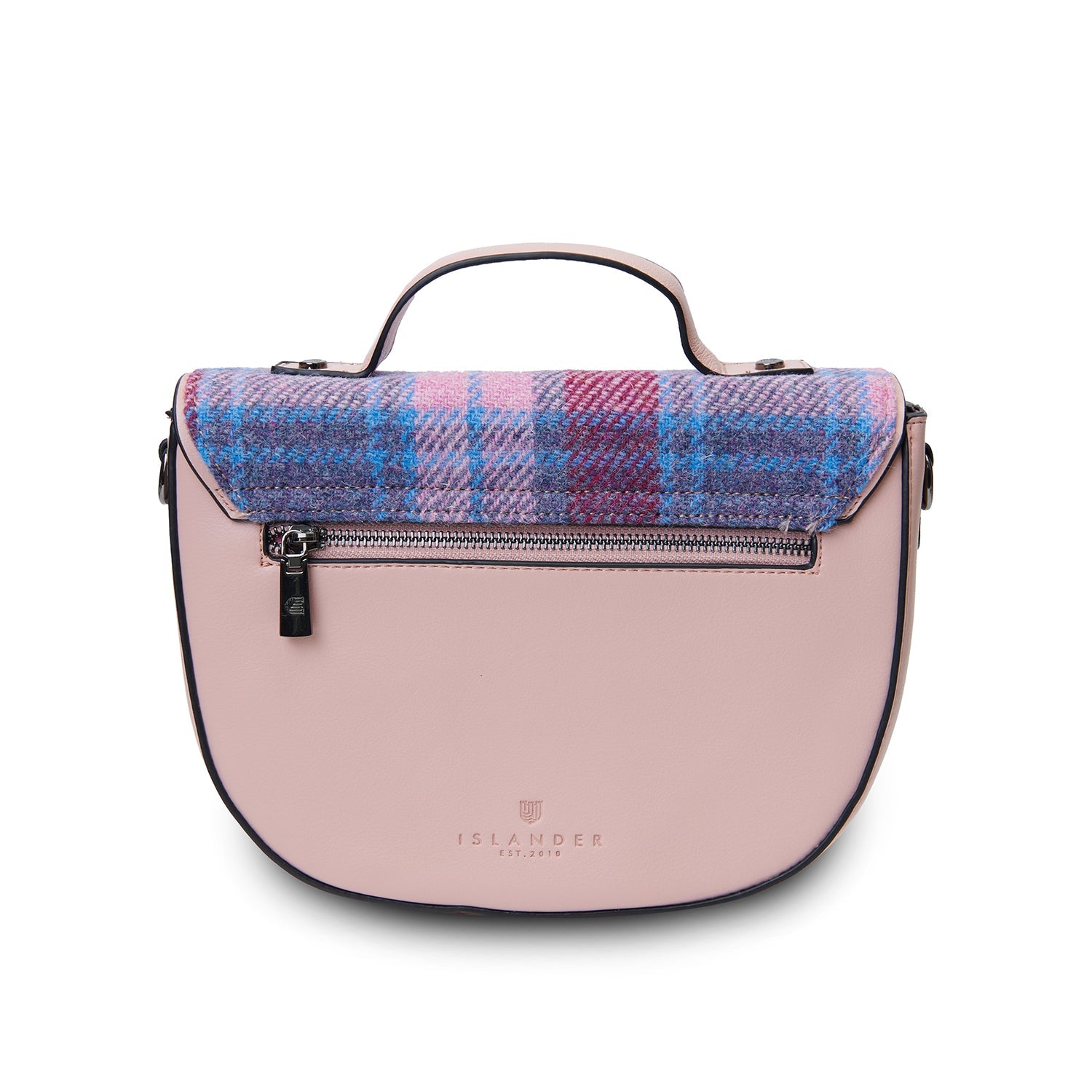 The Medium Cobble Satchel - Pink & Blue Tartan