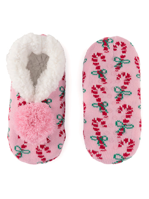 Arya Candy Cane Slippers Pink - One Size (5-10)