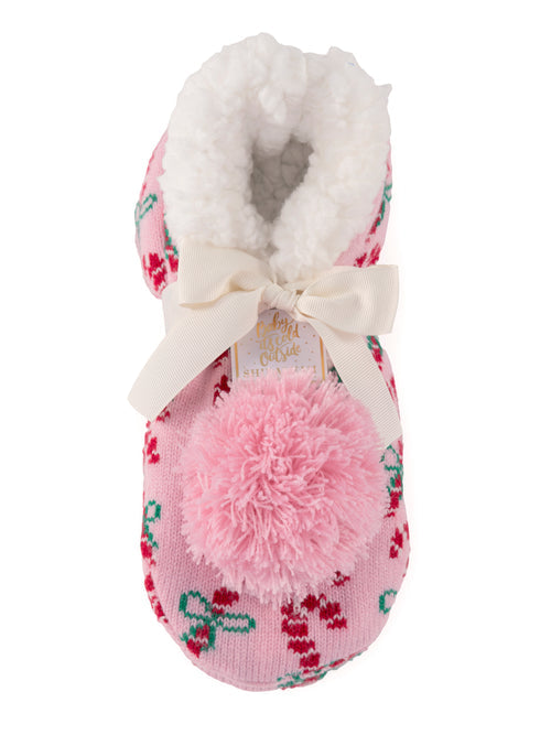 Arya Candy Cane Slippers Pink - One Size (5-10)