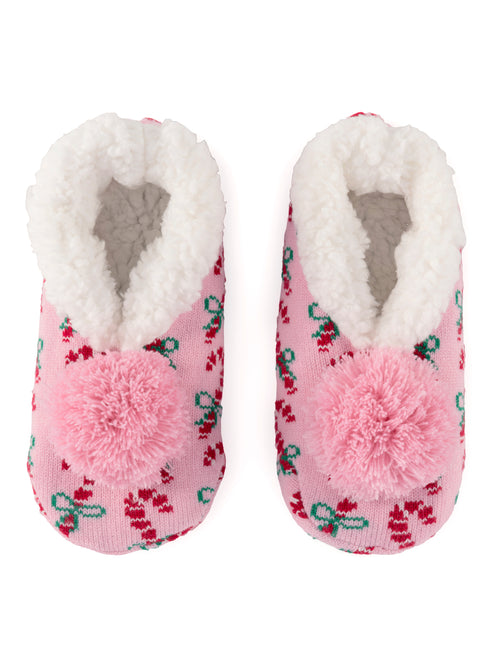 Arya Candy Cane Slippers Pink - One Size (5-10)