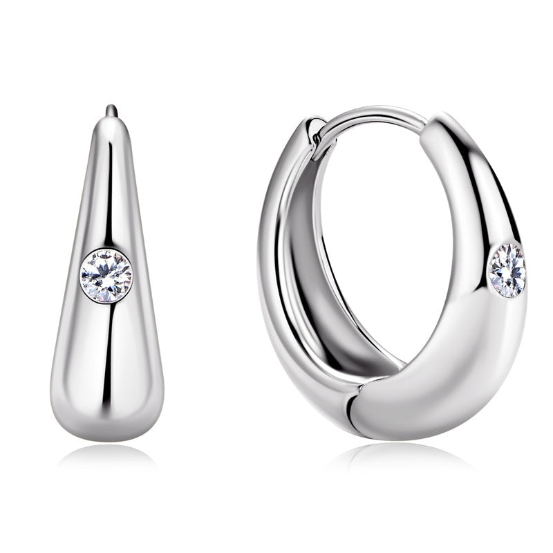 Moissanite Wedding Hoop Earrings In 925 Sterling Silver