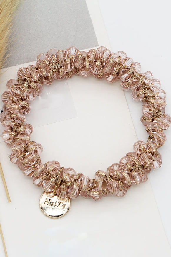 Pink Crystal Hair Elastic