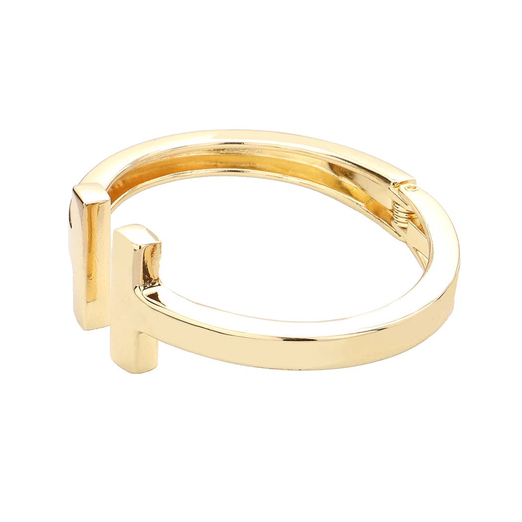 Gold Parallel T Hinge Bracelet