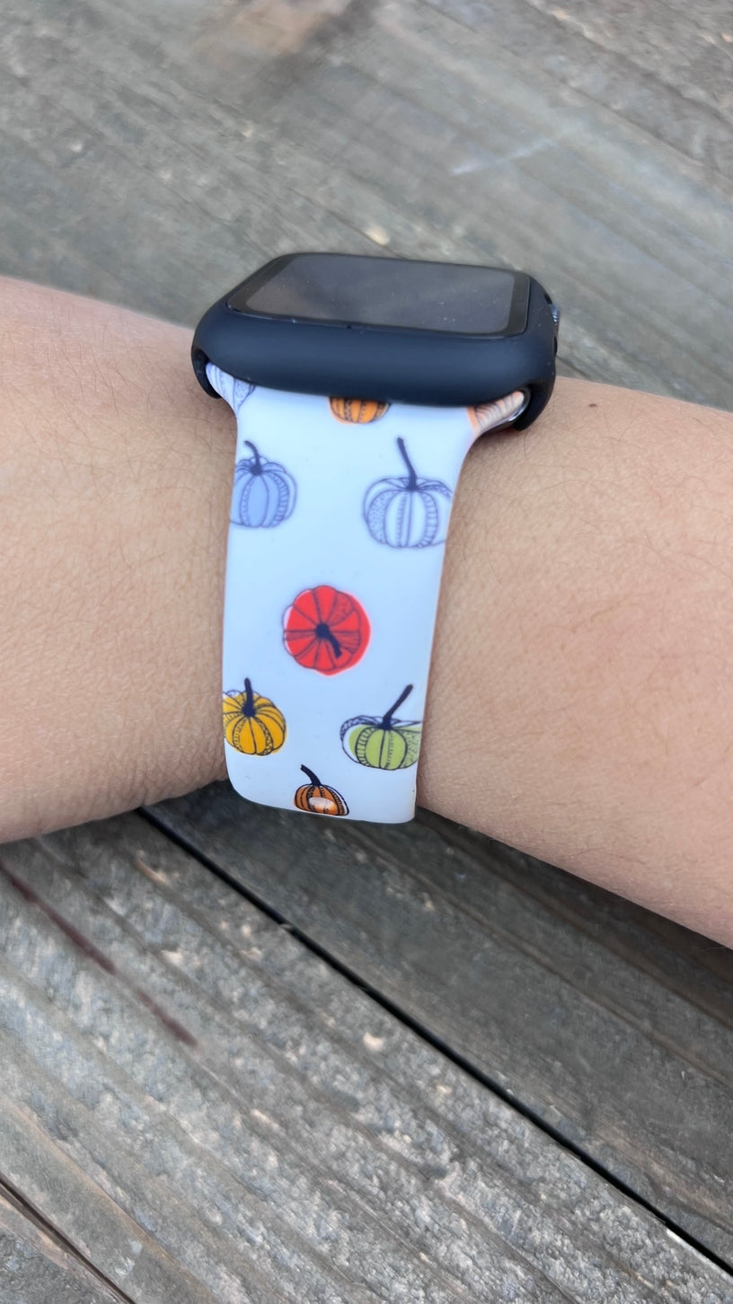 Colorful Pumpkins Silicone Apple Watch Band 38/40/41mm