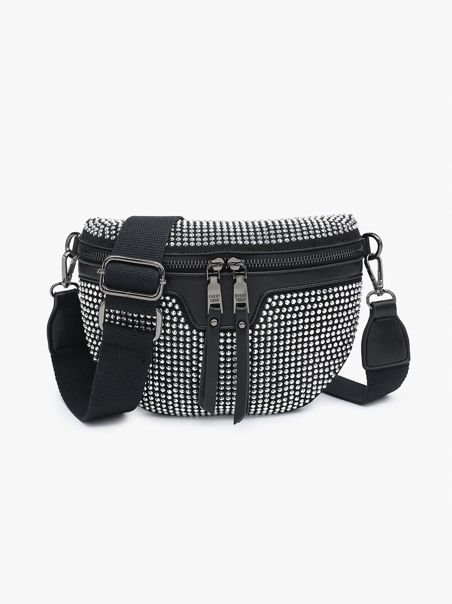 Kai Silver Rhinestone Belt Bag