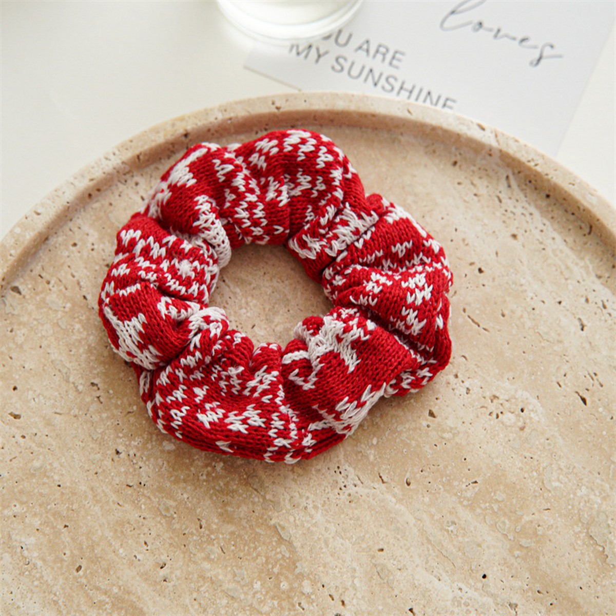 Red Christmas Sweater Scrunchie