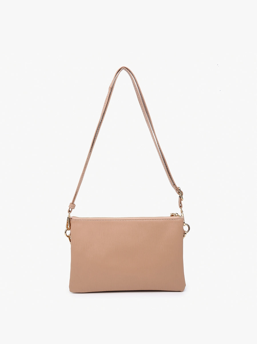 Izzy Taupe Textured Crossbody w/Guitar Strap