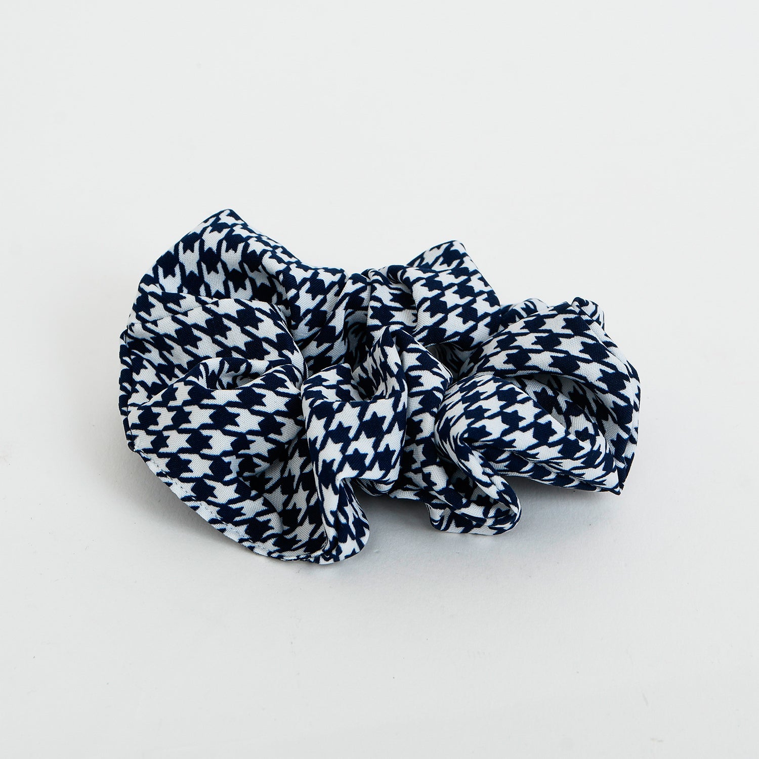 Navy Houndstooth Scrunchie