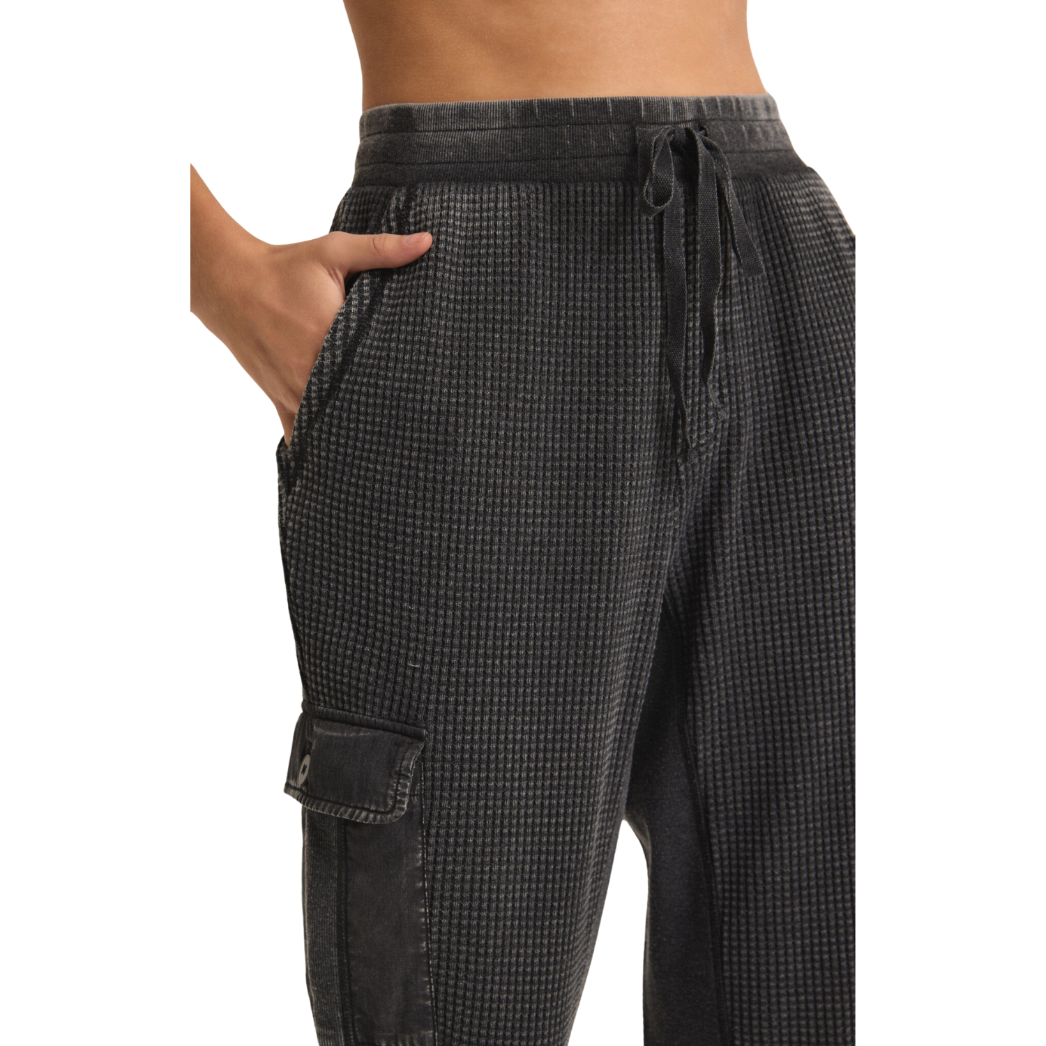 Niles Black Waffle Cargo Pant