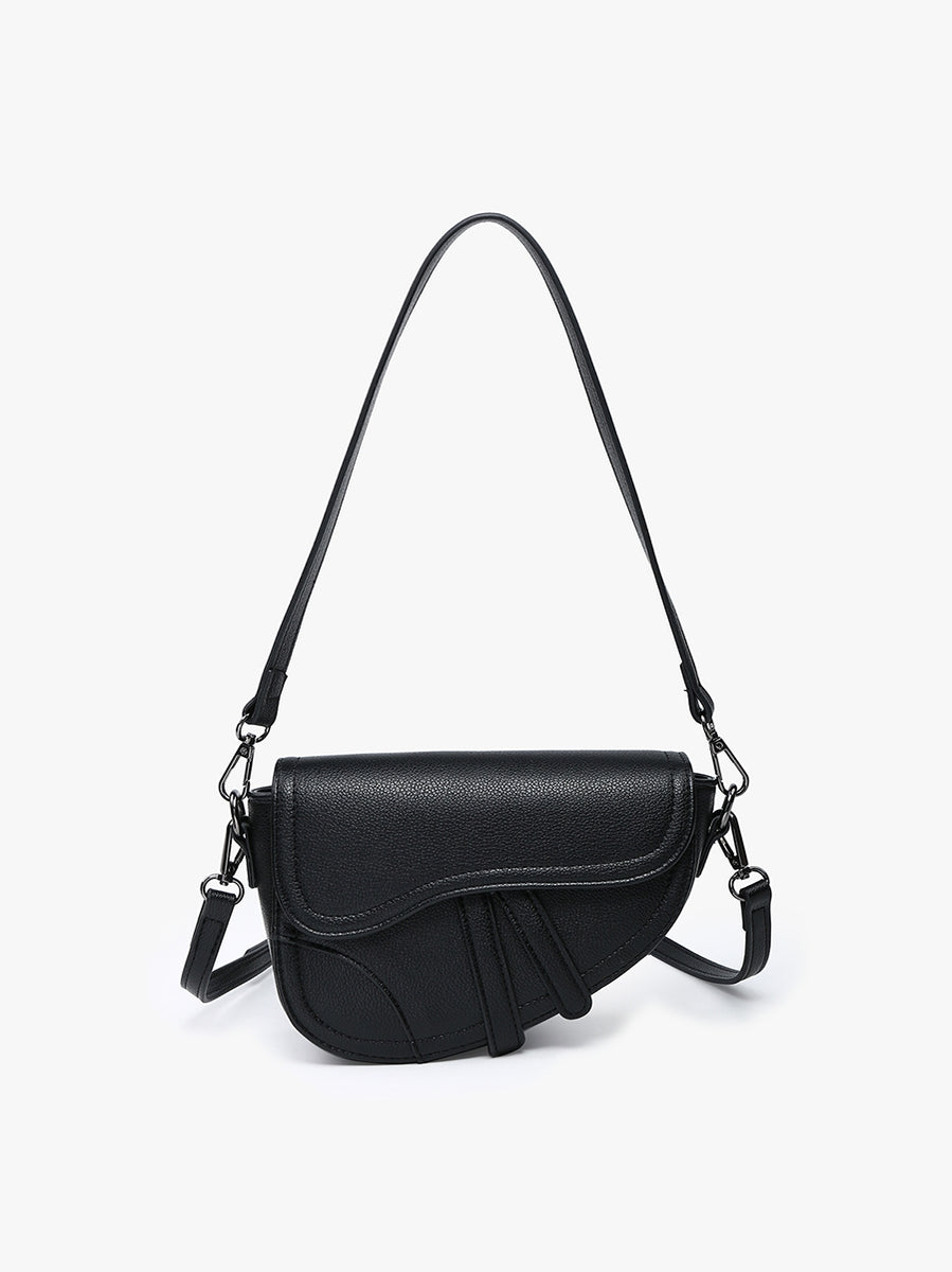 Marisol Black Asymmetrical Saddle Bag