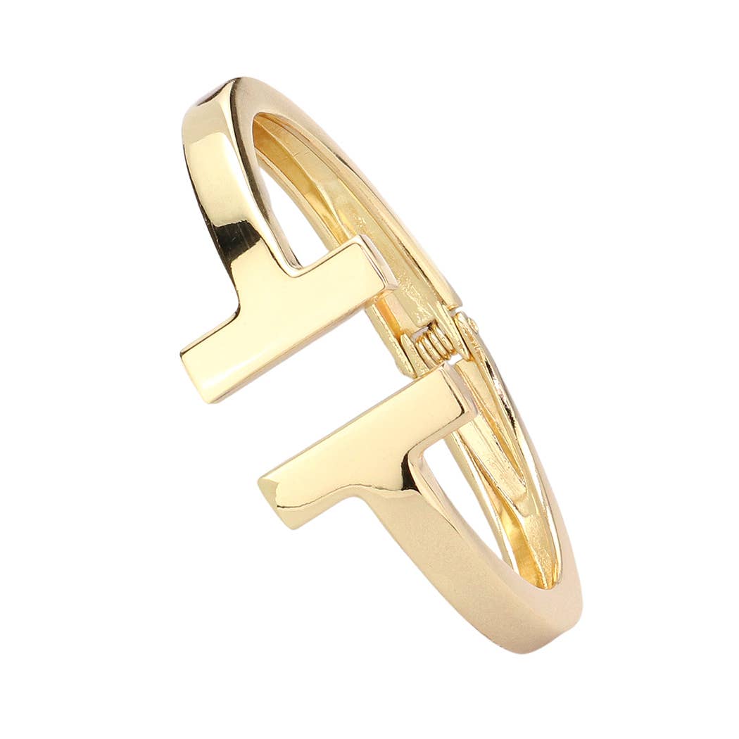 Gold Parallel T Hinge Bracelet