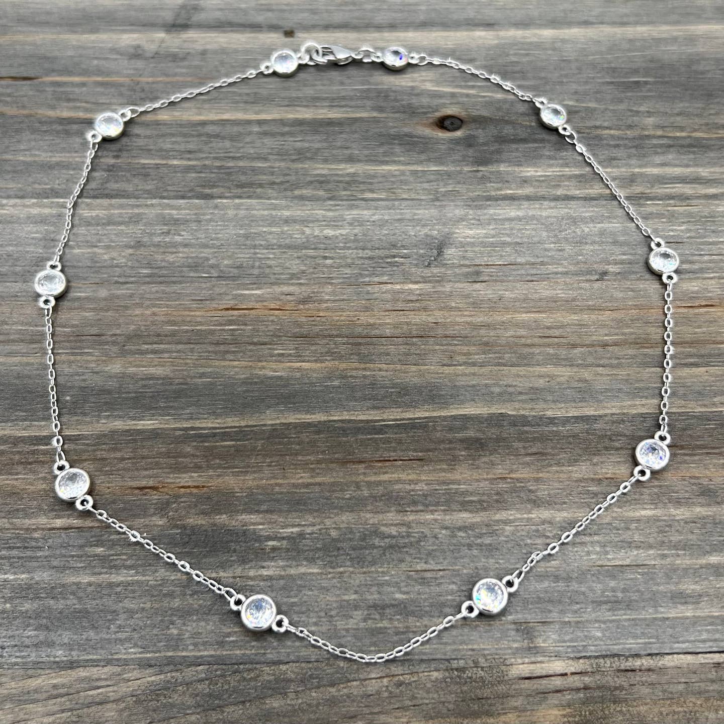 Silver Diamond By Yard CZ 20" Chain