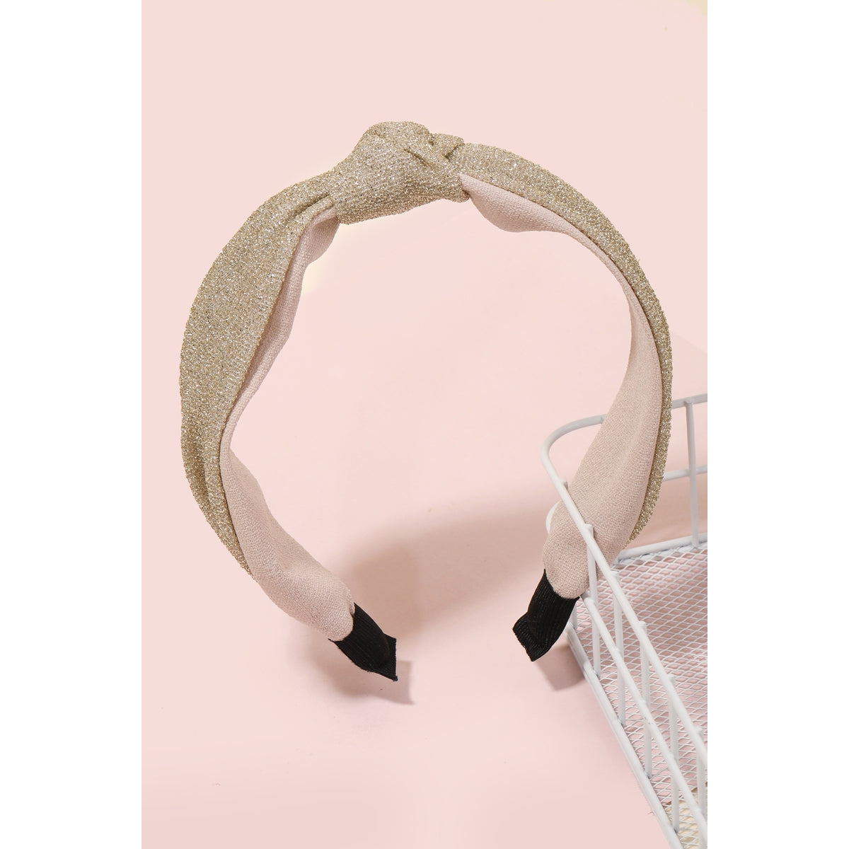 Gold Two Tone Shimmer Fabric Twist Headband