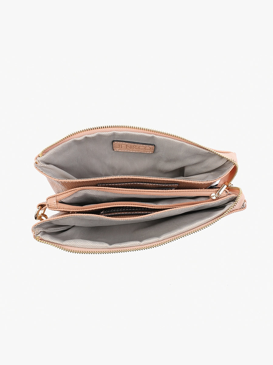 Izzy Taupe Textured Crossbody w/Guitar Strap