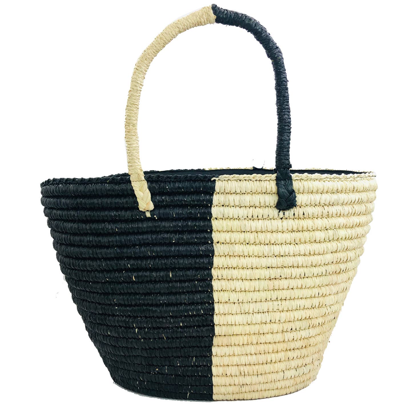 Avalone Two Tone Crochet Straw Basket