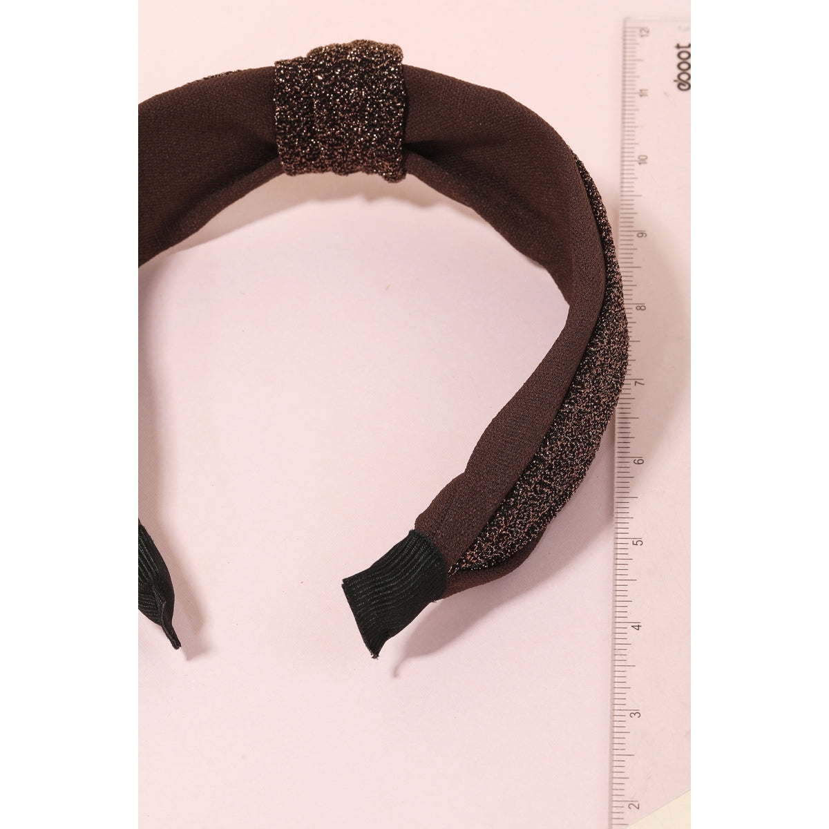 Brown Two Tone Shimmer Fabric Twist Headband