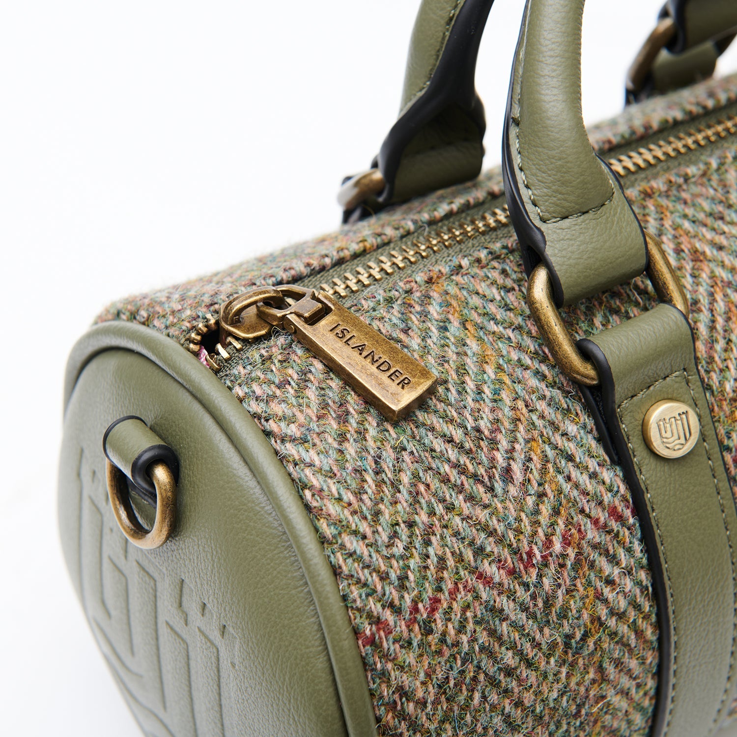 The Mini Duffel Bag - Chestnut Herringbone