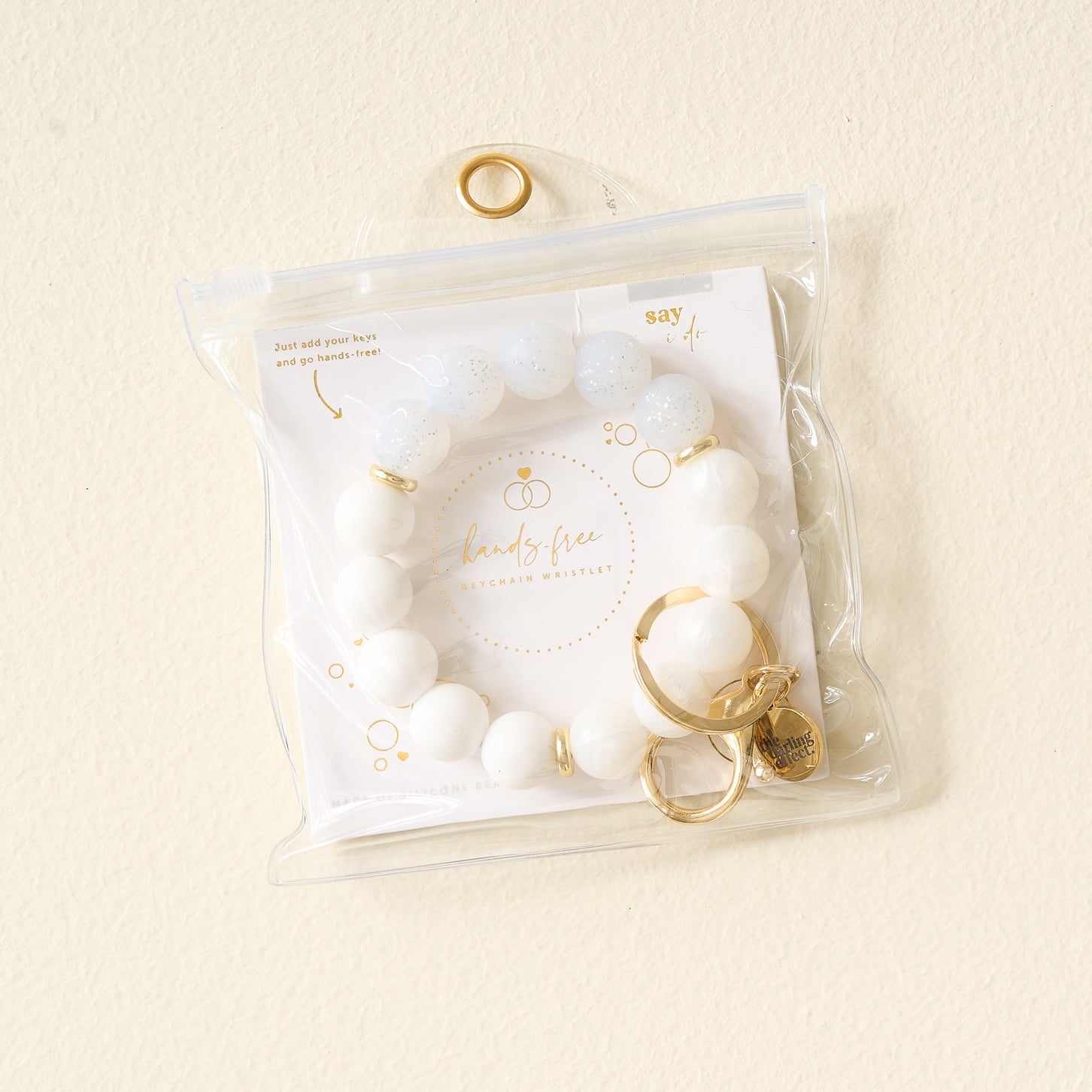 Hands-Free Keychain Wristlet - Pearl