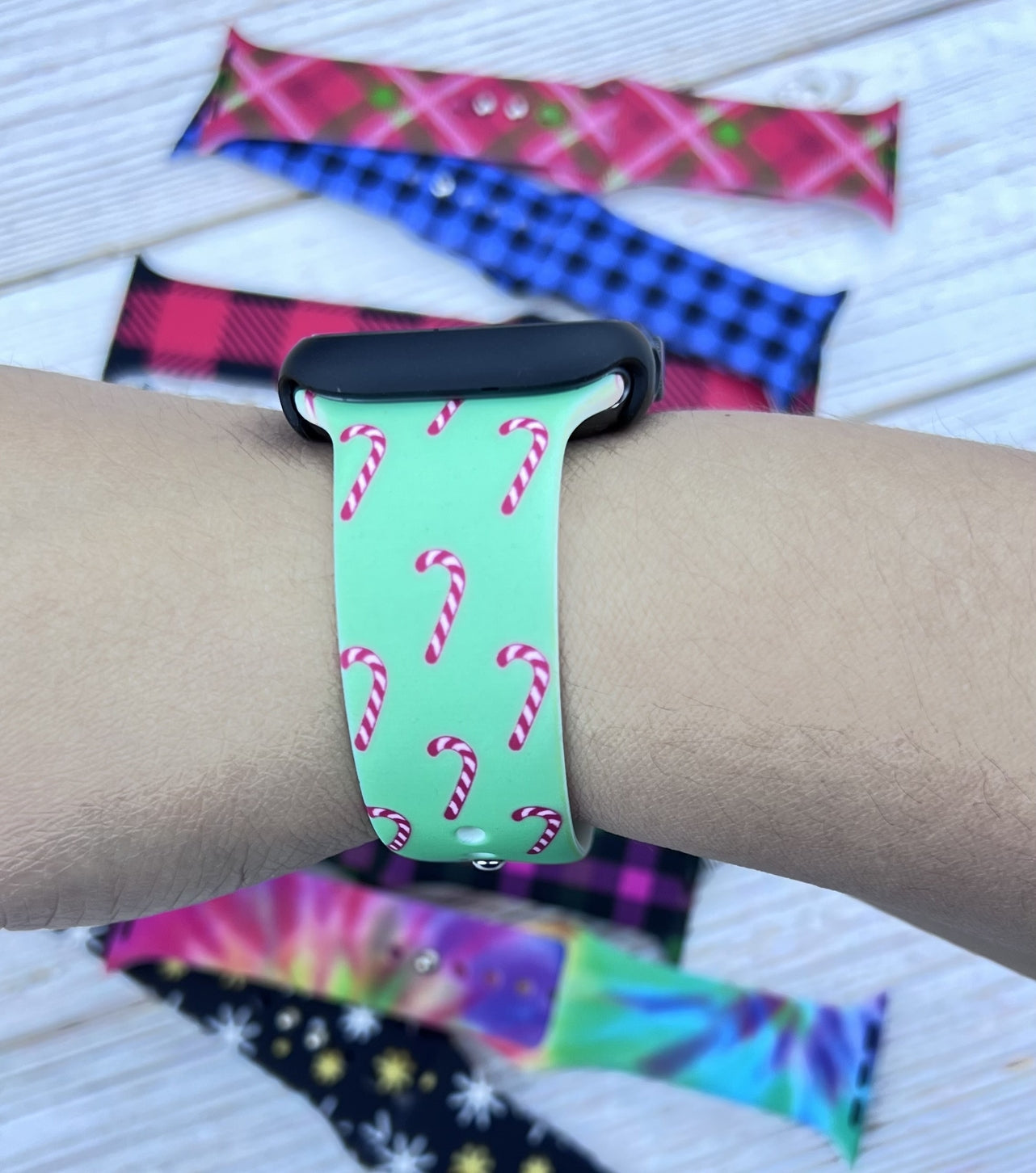 Candy Cane Silicone Apple Watch Band 42/44/45mm