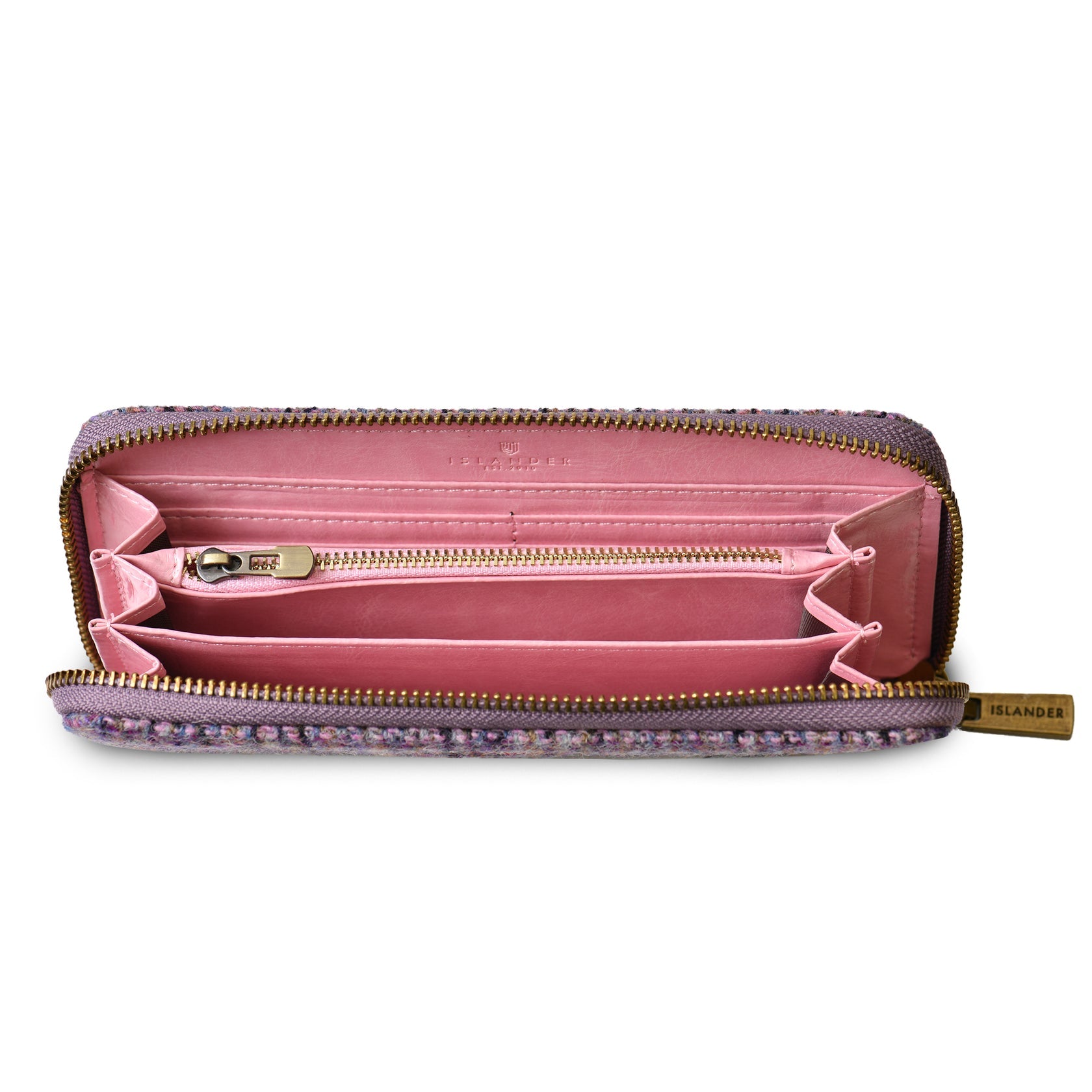 The Long Zip Wallet - Pink & Blue Tartan