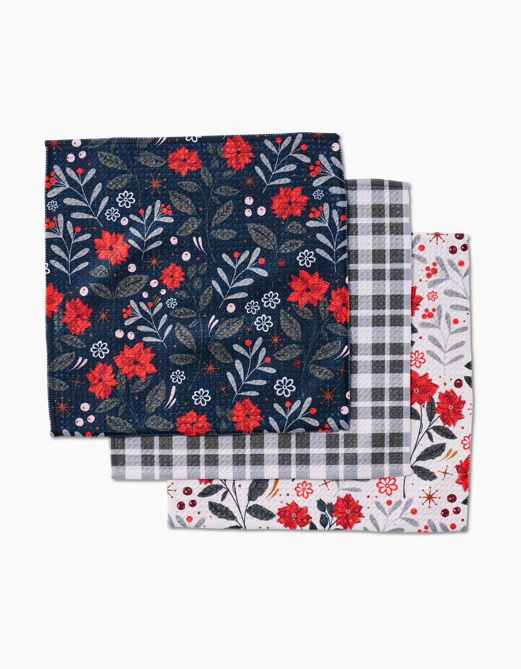 Holiday Floral Dishcloth Set