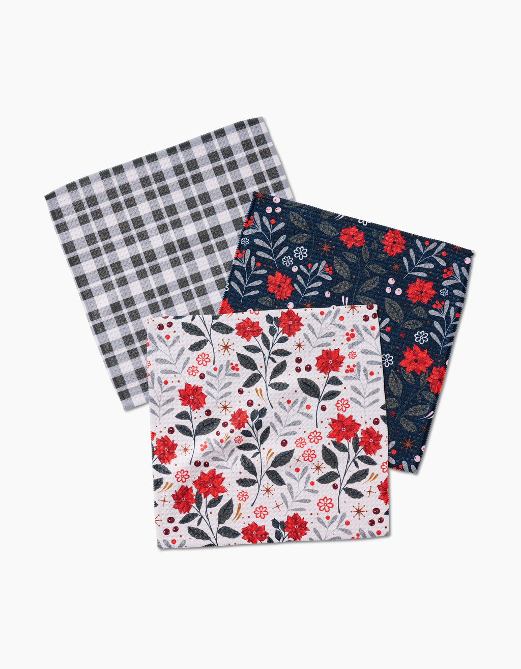 Holiday Floral Dishcloth Set