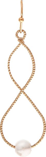 Gold Pearl Infinity Twist Earring