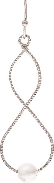 Silver Pearl Infinity Twist Earring