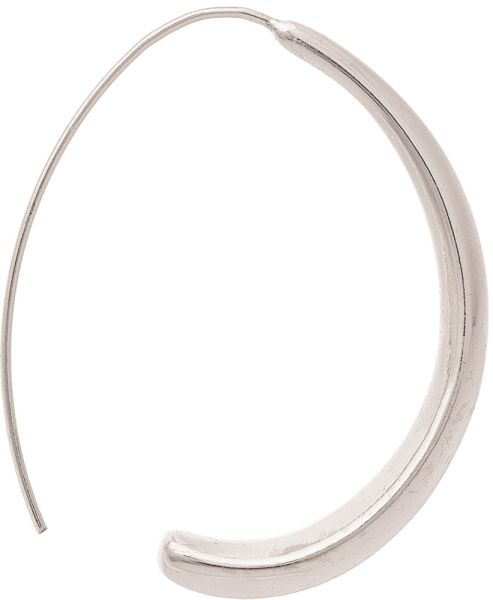 Silver Long Wire Rounded Arc Earring