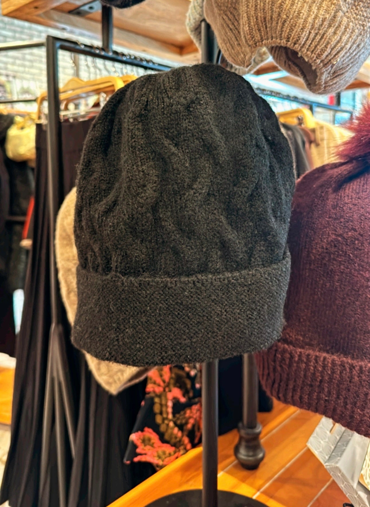 Black Slouchy Knit Hat