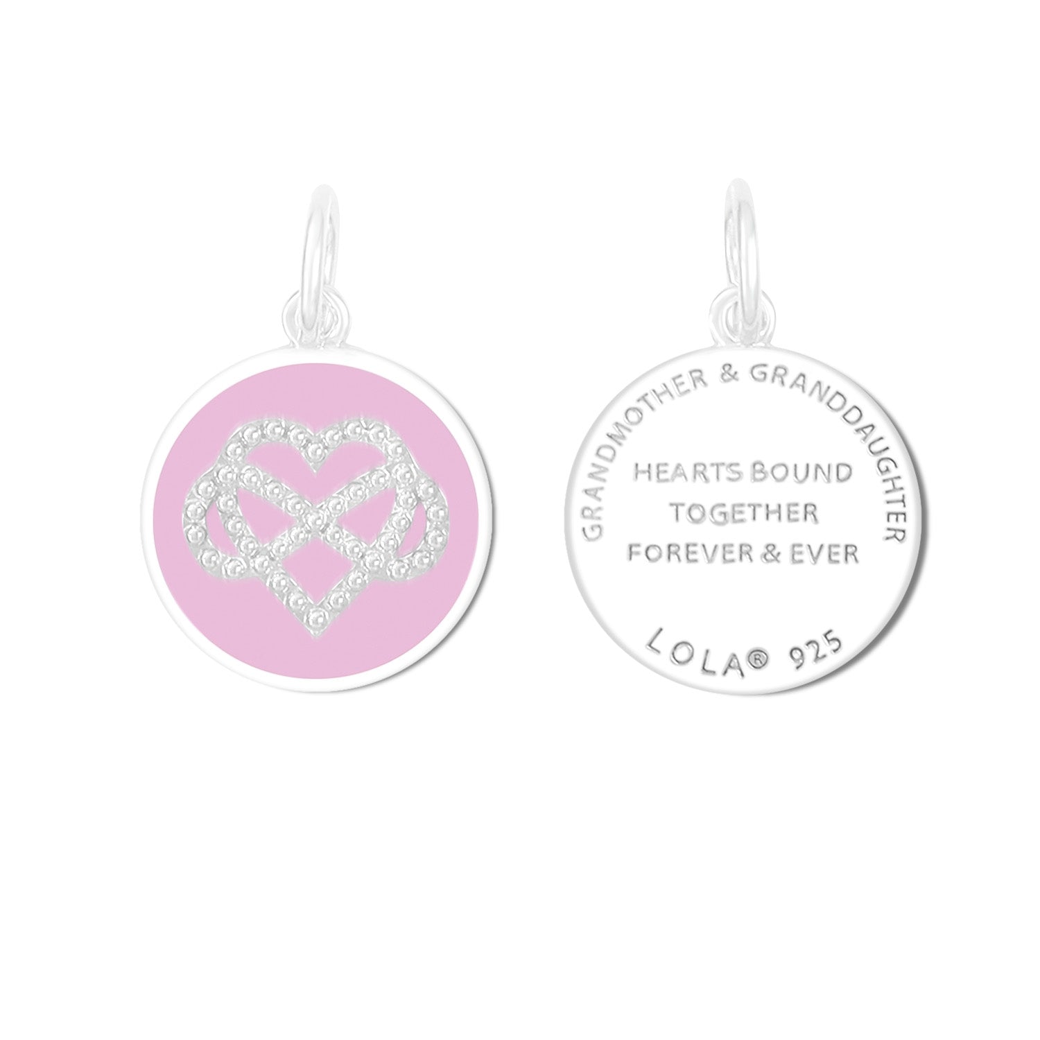 Grandmother & Granddaughter Flamingo Pink Silver Small