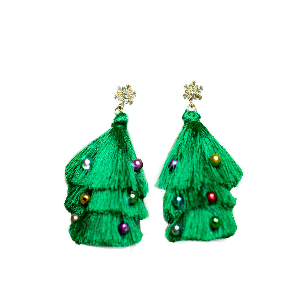 Tassel Christmas Tree Earrings