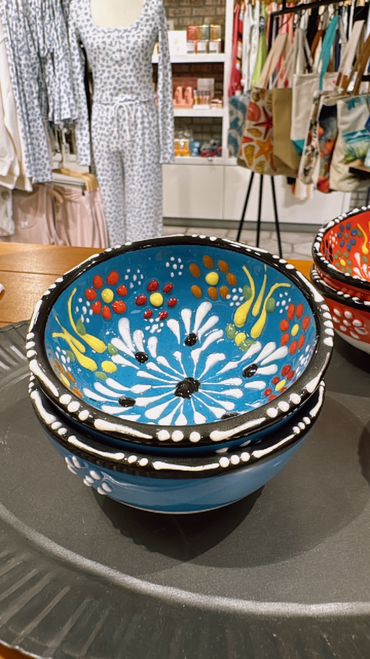 Blue Ottoman Turkish Hand Painted Pinch Bowls