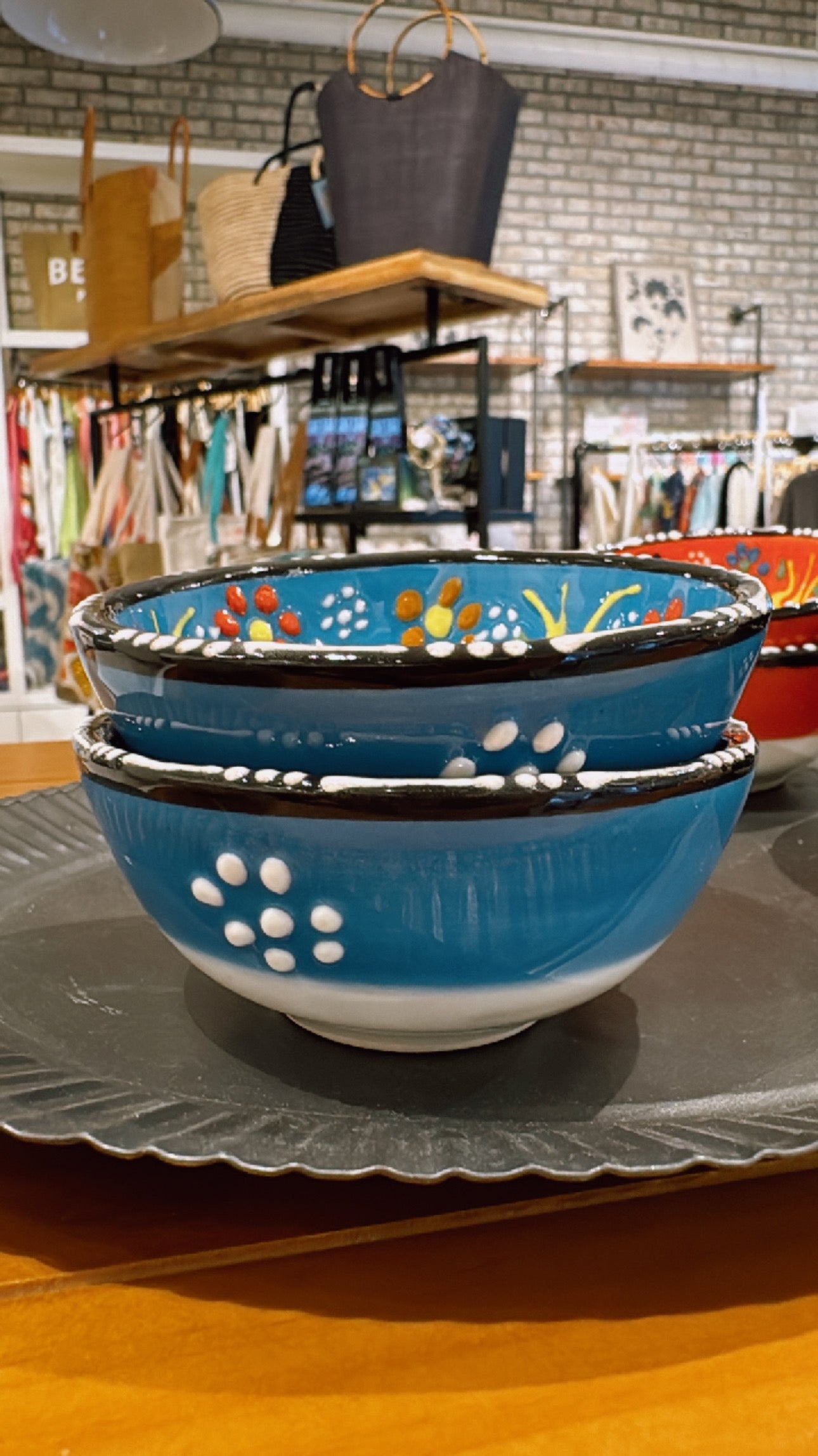 Blue Ottoman Turkish Hand Painted Pinch Bowls