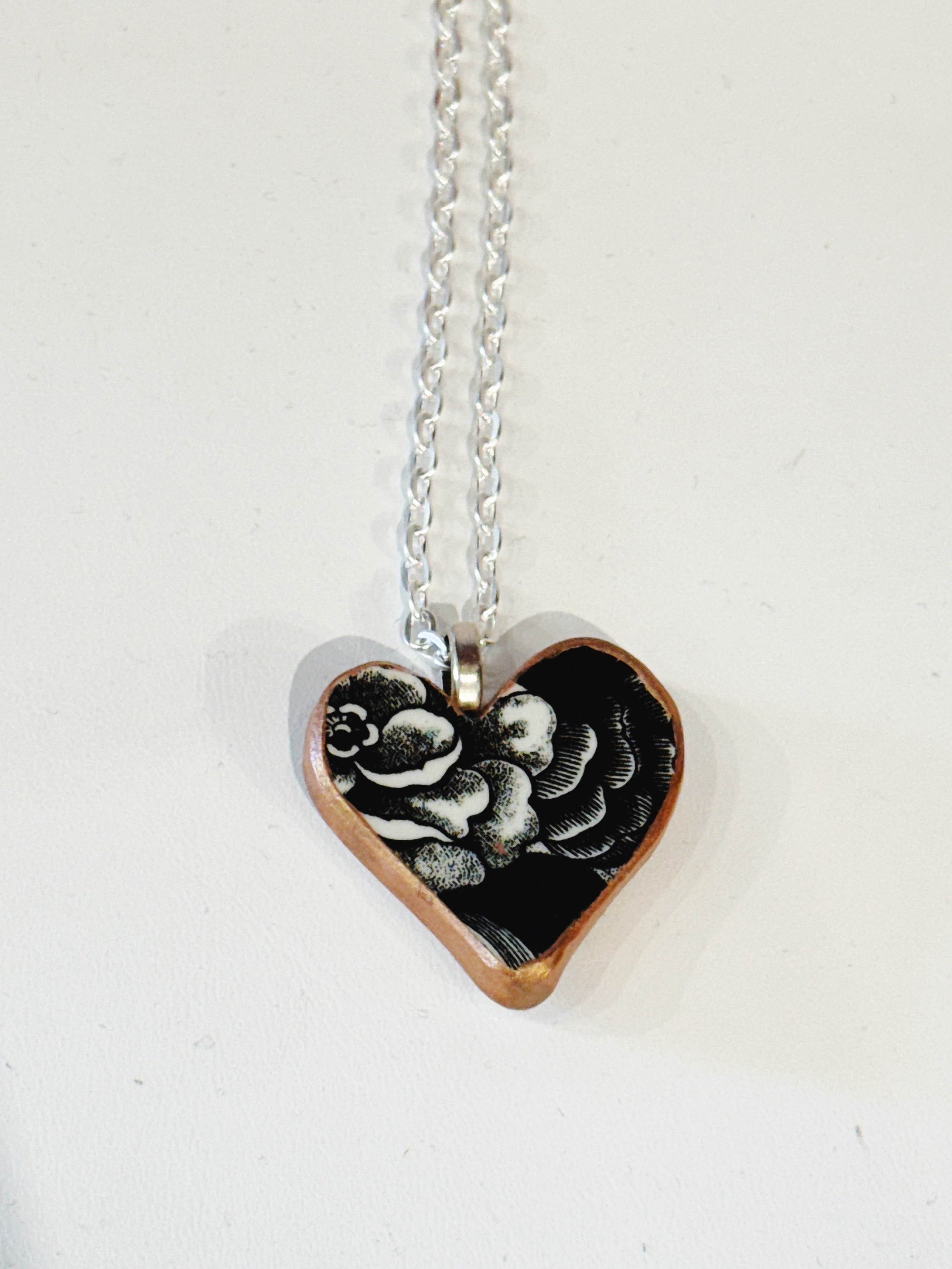 Broken Plate Heart Handmade Necklace - Handmade & Assorted