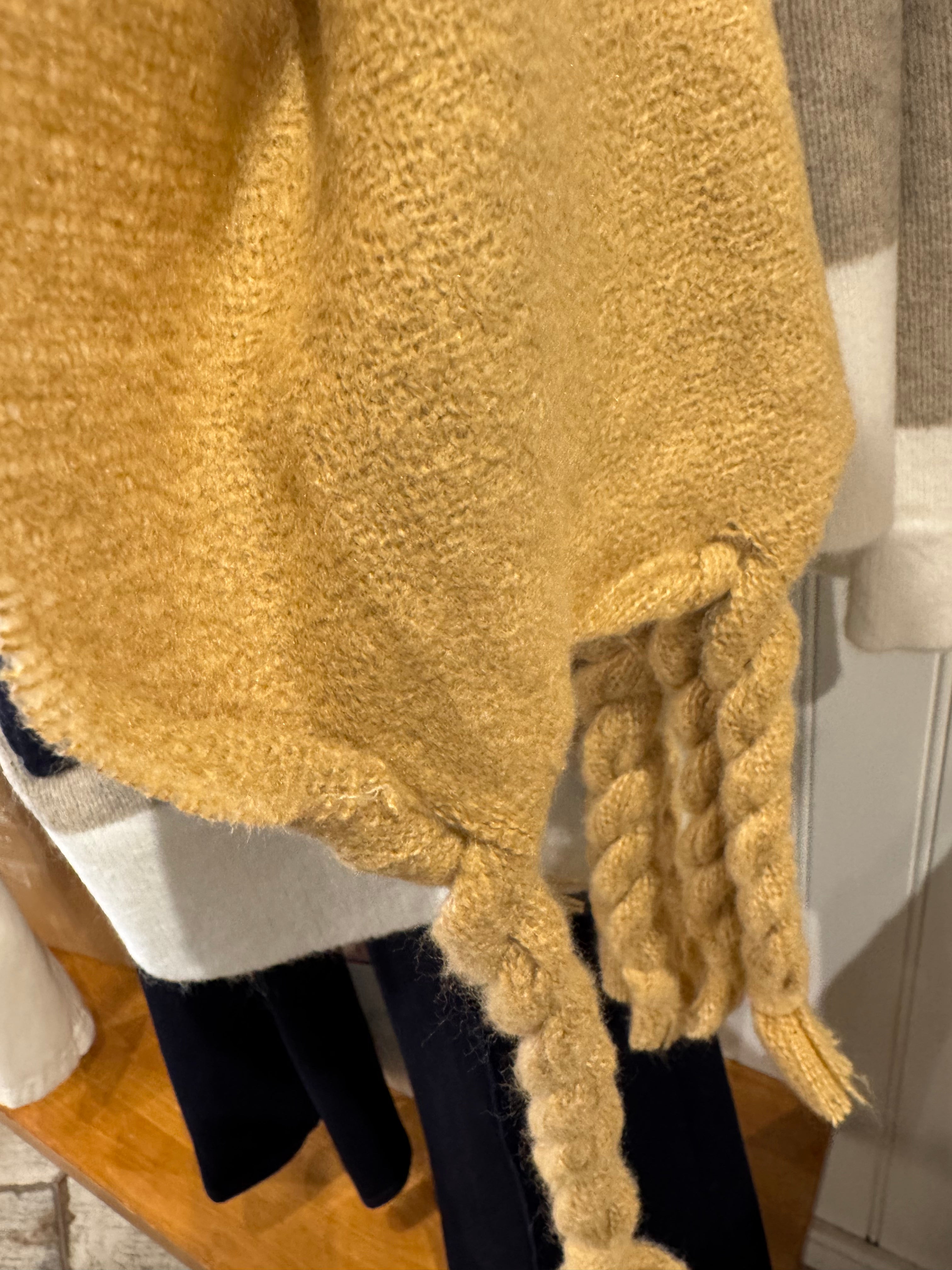 Gold Cozy Fringe Scarf