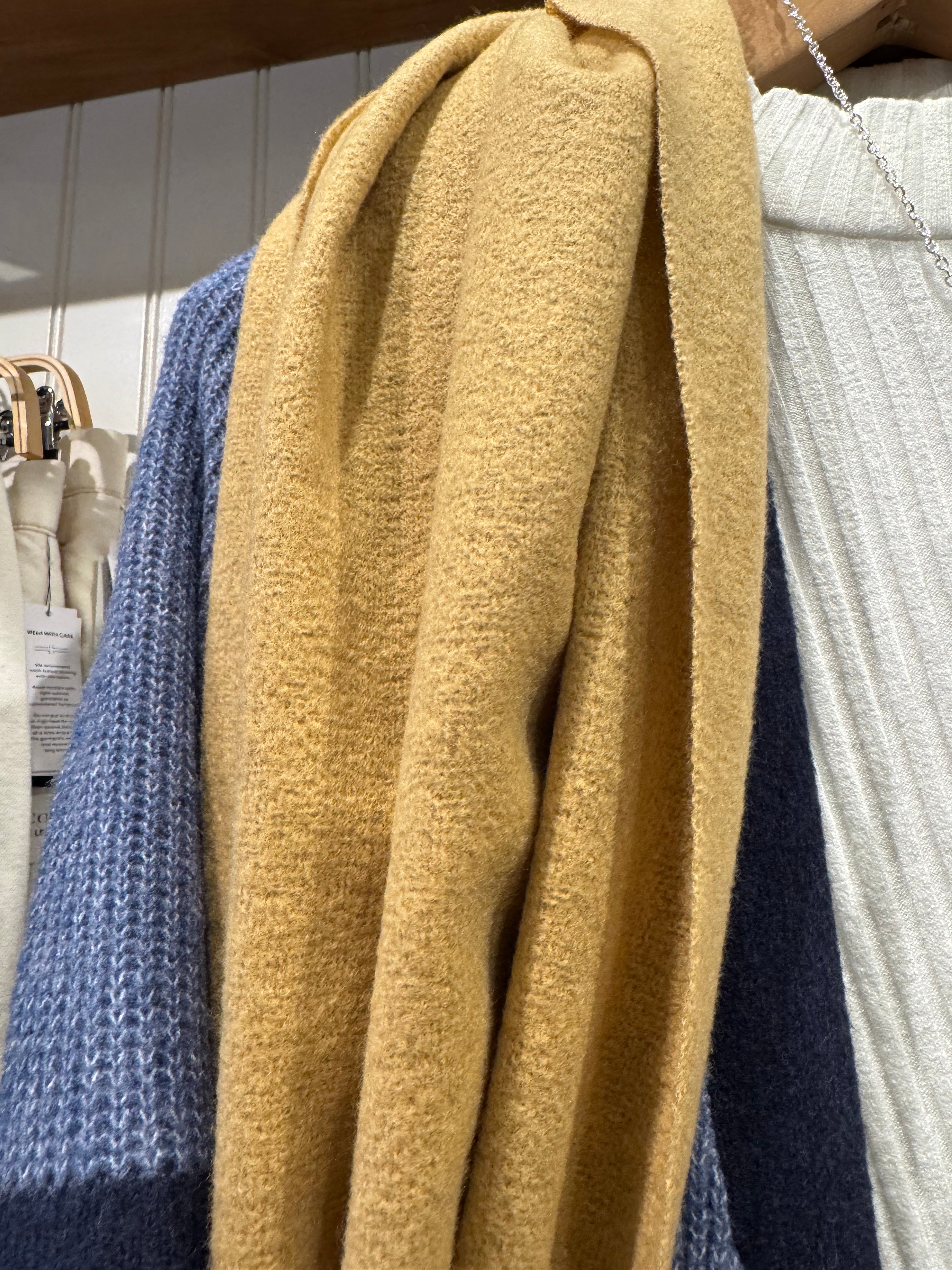 Gold Cozy Fringe Scarf