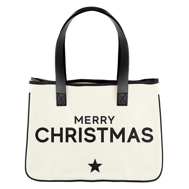 Mini Holiday Canvas Tote - Merry Christmas