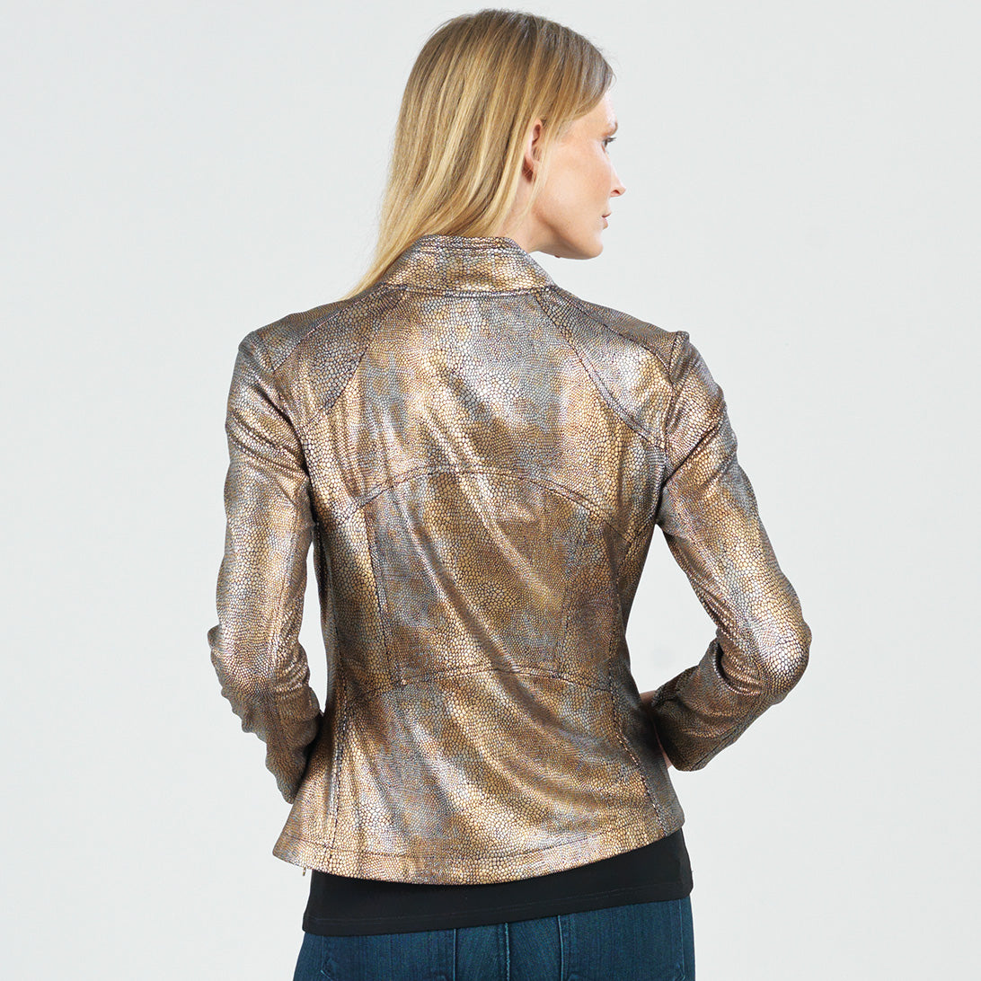 Copper Metallic Liquid Leather™ Textured Signature Jacket