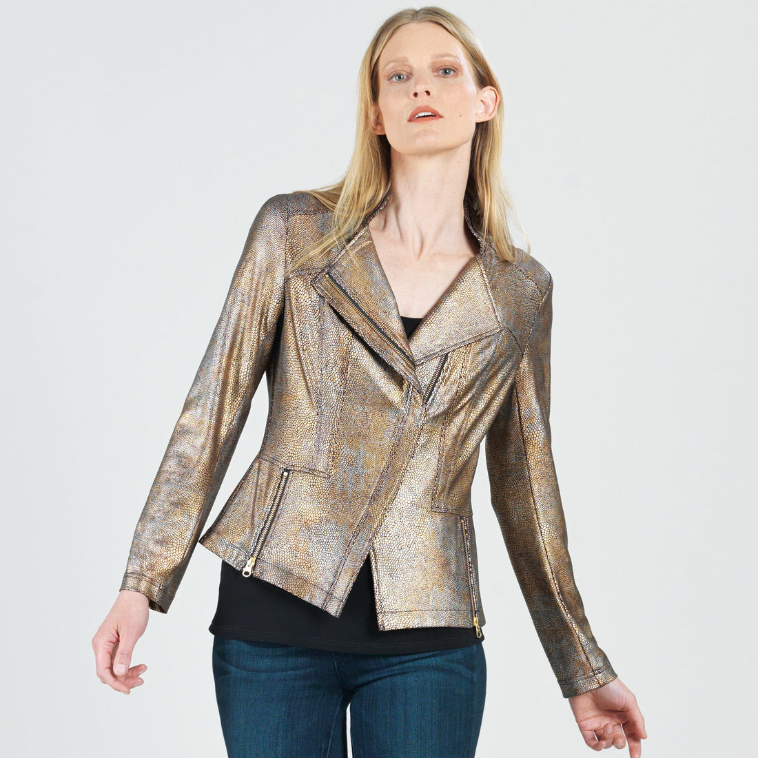 Copper Metallic Liquid Leather™ Textured Signature Jacket