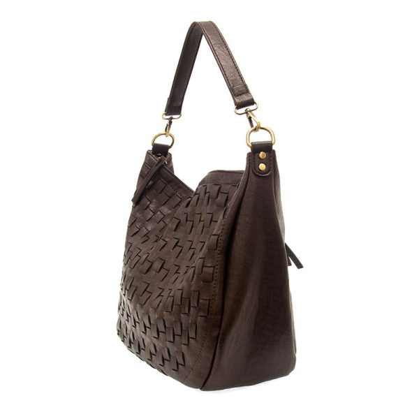 Espresso Bean Kali Woven Slouchy Hobo